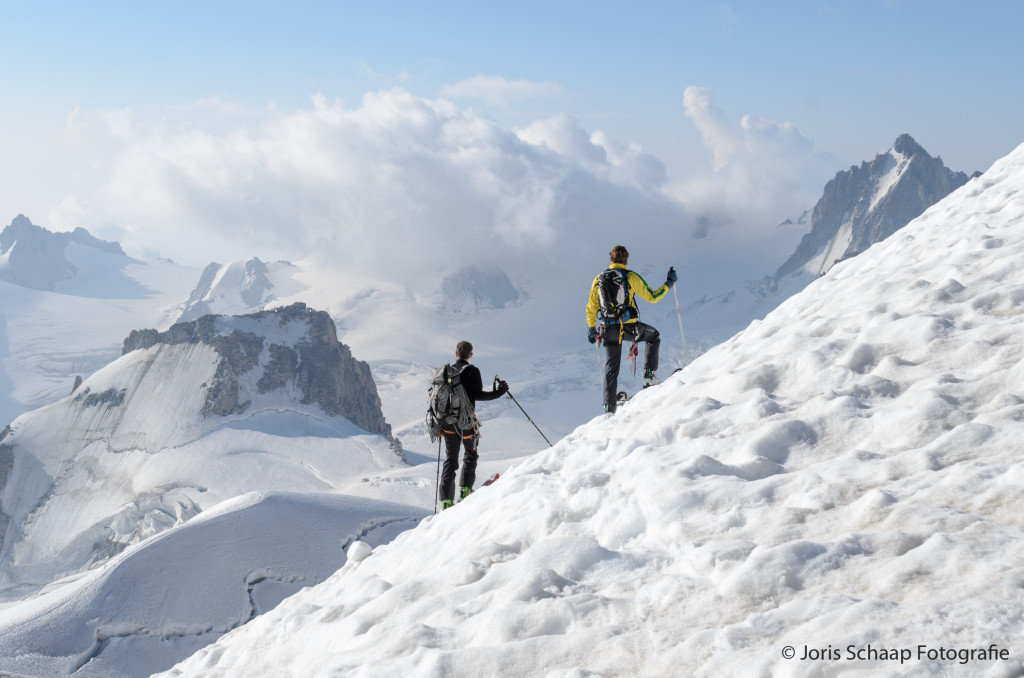 Skiën aan de voet van de Mont Blanc